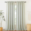 RYB HOME Thick Linen Curtains Light Filtering Privacy for Living Room Bedroom, Vertical Soft 95 Inches Long Window Treatments Kitchen Laundry Room, W 34 x L 95 inches, Sage Green, 2 Panels Set by RYBHOME
