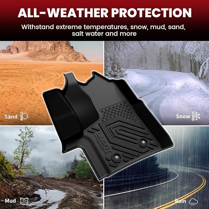 LASFIT Floor Mats for Ford Transit 2022-2026 Vinyl Floor with Posts Only | Ford Transit 150/250/350/350HD All Weather TPE Durable Protector Full Coverage Floor Liners for Transit-150 250 350 350HD - Image 8