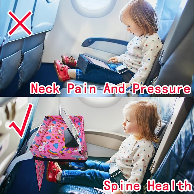 Adjustable Kids Tray Table Cover with Multi Portable Pockets, Airplane Travel Essentials for Kids, Toddlers, Adults, Airplane Must Haves, Plane Travel Essentials, Travel Tray for Plane Train, Horse - Image 5