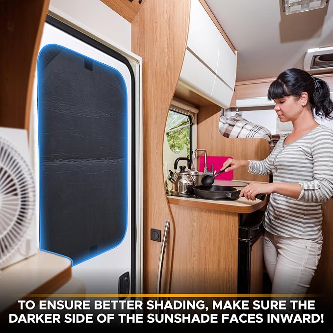 EcoNour RV Door Window Shade Trailer RV Skylight Covering for UV Protection | Foldable Window Sunshade | Blinds for Camper Windows | Camping Accessories for Travel Trailer | 16" x 25" - Image 4