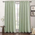 RYB HOME Linen Sheer Curtains 108 inches Long for Living Room | Breathable, Weave Textured, Rod Pocket, Semi Sheer, Sage Green, for Dining Room, W52 x L108, 2 Panels Set by RYBHOME