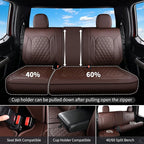 Huidasource Ford Custom Seat Covers, Car Seat Cushion Cover Fit for 2015-2026 Ford F150 SuperCrew & 2017-2026 F250 F350 F450 Super Duty Crew Cab XL XLT Lariat King Ranch Platinum(Full Set/Coffee) - Image 3