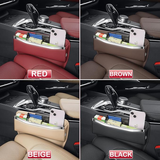 HOLDCY Car Seat Gap Filler Organizer - Leather Console Side Pocket Seat Storage - Stylish and Practical Car Accessories for Cars,SUV,Truck (Black - 1 Pack) - Image 8