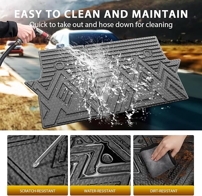 Powerty Cargo Mat with Backrest Mat for Toyota RAV4 2019-2025 (Include Hybrid&Gasoline), All Weather TPE Cargo Mat Liner for RAV4 Rear Trunk - Image 4