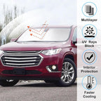 Windshield Sun Shade for 2018-2023 Chevrolet Traverse | Full covered for windshield, Foldable & Durable, Block UV Rays, Reduce Heat, Easy to install, Keep Car Cooler - Image 2