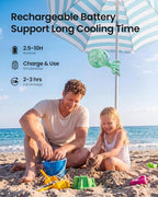 Gaiatop Mini Portable Stroller Fan, Small Clip on Fan 3 Speed Rechargeable | 360° Rotate Flexible Tripod, Battery Operated Detachable, Cooling for Car Seat Crib Treadmill Travel Green - Image 5