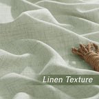 RYB HOME Linen Sheer Curtains 108 inches Long for Living Room | Breathable, Weave Textured, Rod Pocket, Semi Sheer, Sage Green, for Dining Room, W52 x L108, 2 Panels Set - Image 5