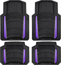 CAR PASS Heavy Rubber Car Floor Mats, Deep Waterproof Car Floor Mats All Weather, Aluminum Film Universal Trim to Fit for Cars SUV Trucks Sedans, Anti-Slip, Black Purple Metallic by CARPASS