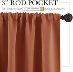 RYB HOME Blackout Curtains for Bedroom Living Room Nursery 72 inches Long | Thermal Insulated, Privacy Protection, Rod Pocket, Drapes for Office Home Theater, W42 x L72, Burnt Orange, 2 Panels - Image 2