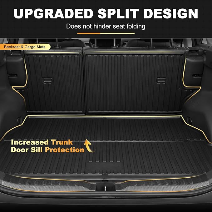 AOMSAZTO Cargo Liner for Toyota RAV4 Hybrid 2026 W/O Subwoofer (NO PHEV) | Door Sill Protector & Seat Back Mats & Cargo Mat All Weather Custom Fit Trunk Mat Door Sill Guard Full Interior Protection - Image 3