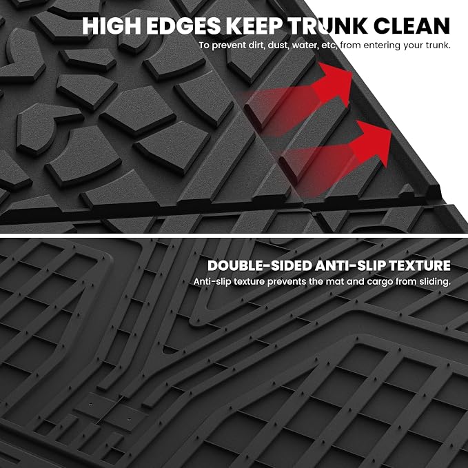 LASFIT Cargo Mat for Jeep Wrangler 4XE 2021-2025 4 Doors with Subwoofer | Plug-in Hybrid EV-Gas (PHEV), All Weather, TPE, Custom Fit, Trunk Mat, Cargo Liner, Black - Image 4