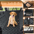 NECKORY Waterproof Dog Car Seat Cover for Back Seat, Pet Hammock- L, Black | Durable waterproof hammock with nonslip design & storage pockets. Protects seats from scratches, fits cars, SUVs & trucks. - Image 5