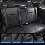 redblue Custom Fit Toyota Corolla Seat Covers for 2014-2019 L/LE/LE Eco | Black leather Seat Covers Full Set, Fit 2014 2015 2016 2017 2018 2019 Corolla L LE LE Eco, Front and Rear Car Seat Cover - Image 4