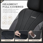 Coverado Car Seat Covers Front Seats, Auto Seat Covers Full Set, Mesh Breathable Seat Protectors, 2 Seats Black Automotive Seat Covers, Universal Fit for SUV, Sedan, Truck - Image 7