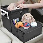 Car organizer for kids ，Backseat Organizer for Kids and Passenger Seat Organizer for Adults ，Car Seat Cooler and Warmer with Cup Holders and Convertible Tray Lid(Black) by WENRENER