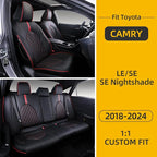 Custom Fit Camry Seat Covers for 2018-2024 Toyota Camry Gas - Black+Red | Waterproof Faux Leather Full Coverage, Car Seat Protectors Full Set, Fit Toyota Camry LE SE SE Nightshade, Airbag Compatible - Image 7
