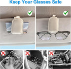 LTOHOE 2 Pack Sunglass Holder for Car, Magnetic Leather Sunglasses Holder and Ticket Card Clip, Universal for Different Size Glasses, Car Visor Accessories(Beige) - Image 4