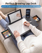 Adjustable Lap Desk with Cushion Stroage Rotatable Phone Stand | Laptop Lap Desk with 8 Angles Adjustable Mouse Pad and iPad Stand for Bed Couch Car Home Office, Fits up to 14" Laptop - Image 4