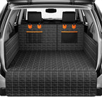 IJVAE SUV Cargo Liner for Dogs, Waterproof Dog Trunk Cover with Bumper Flap Protector, Pet Cargo Mat for SUVs Sedans Vans, Non-Slip Scratchproof Dog Seat Cover，Large Size Universal Fit, Black by IJVAE