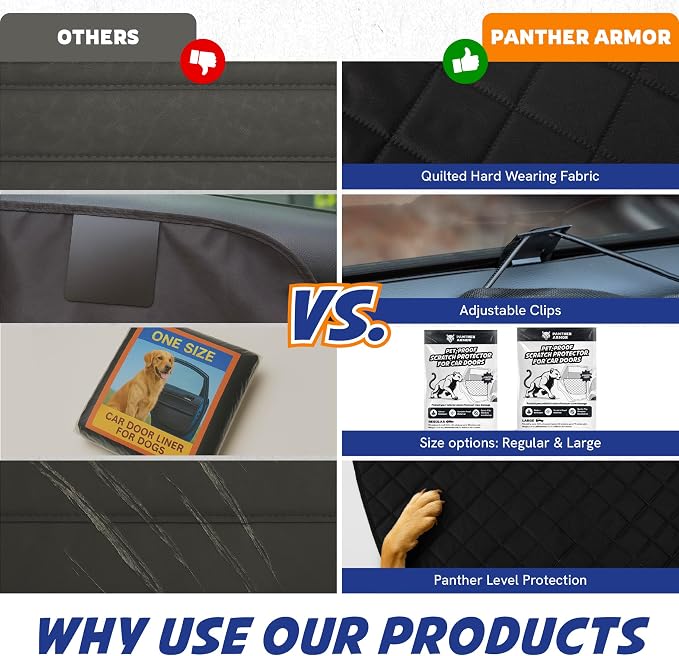 Panther Armor Car Door Protector for Dogs, Scratch Resistant Liner with Clips and Suction Cups, Large Size, Protects Car Doors from Dog Scratches, Fits Cars, SUVs, and Trucks - Image 7