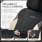 Coverado Automotive Seat Covers Front Seats, Luxury Car Seat Covers, Auto Seat Covers 2-Pack, Beige Driver Seat Protectors, Universal Fit for SUVs, Trucks, Sedans - Image 5