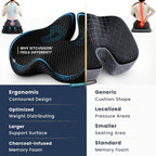 Car Seat Cushion for Driving, Coccyx Cushion for Car (Breathable 4D Cover) | Extra Large Seat Cushion for Car adds Premium Support, Sciatica Pain Relief Cushion With Breathable 4D Mesh Cover (Black) - Image 6