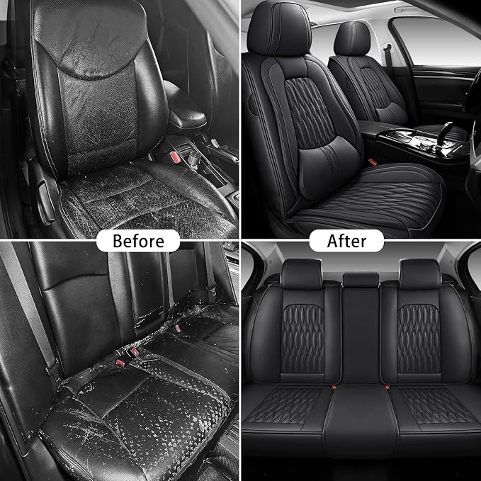 WELLDO Car Seat Covers, 5 Seats, Black-w02 | Waterproof, Scratch-Resistant, Breathable & Easy to Clean, Universal Fit for SUV Sedan Truck, Full Set - Image 5