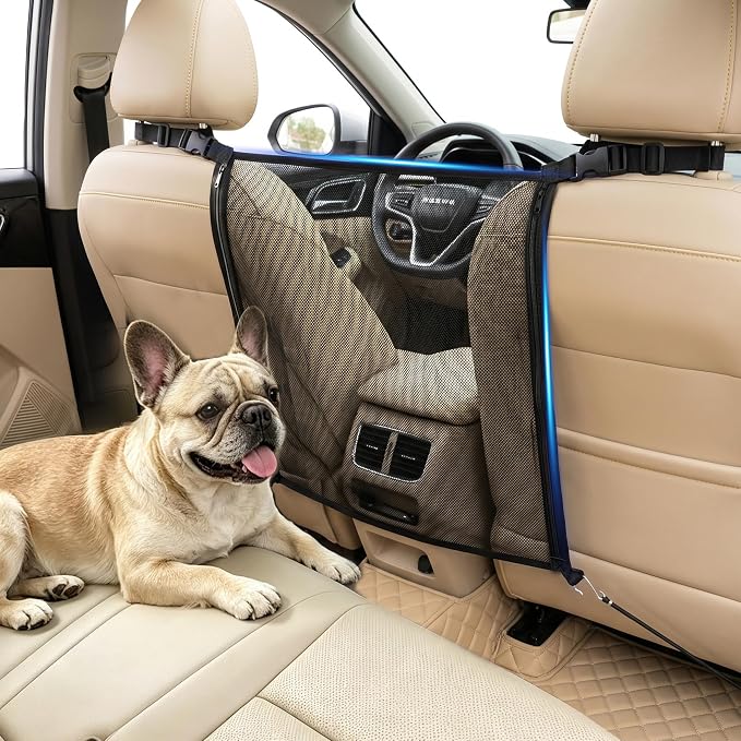 Dog Car Net Barrier for Back Seat, Pet Mesh Divider Gate Between Seats, SUV Truck Backseat Safety Barrier for Dogs Travel by GAUNGDEEN