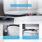 Givifive Car Seat Gap Filler Organizer Soft Foam 3IN1 Storage Slot & Hook | 2 Pack Seat Side Gap Filler Plug Universal Fit Interior Accessory for Car SUV Truck Seat & Console Gap Blocker (Narrow Black) - Image 3