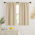 RYB HOME French Door Window Curtain Coverings, Rod Pocket | Thermal Insulated,Privacy ,Non See Through,Drapes for Small Window Bathroom Kitchen,W29 x L45,Biscotti Beige,2 Panels by RYBHOME