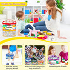 Tesuko 6 Pack Clear Toy Storage Bag with Name Tag& Manual Pocket, Waterproof Transparent PVC Toy Organizer Case for Lego Bricks, Board Games, Building Blocks, Puzzles (Large Capacity, Colorful) - Image 7