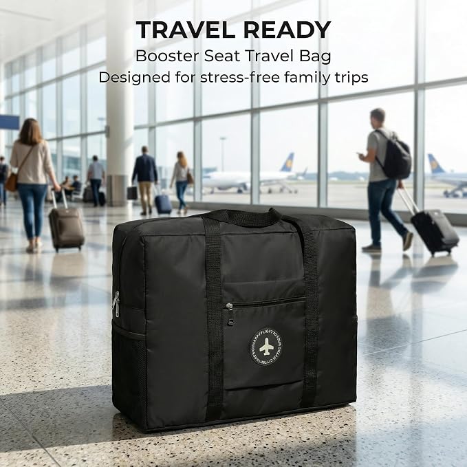 Backless Booster Seat Travel Bag, Black | Booster Seat Cover, For Airport, For Airplane Travel - Image 2