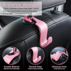 LivTee Car Seat Headrest Hook, Auto Seat Hook Hangers Storage Organizer Interior Accessories for Purse Coats Umbrellas Grocery Bags Handbag, 4-Pack - Pink - Image 2