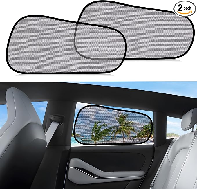 ZATOOTO Tesla Model Y Window Shades for Rear Window,Clear View | Transparent Static Cling Film, Blocks 90% UV & Heat, No Adhesive, Easy Install, Enhanced Visibility, Interior Protection by ZATOOTO