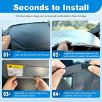 Front Windshield ＆ Side Window Sun Shade for 1996-2025 Chevy Express Accessories Cargo Van, Foldable Window Sunshade Sun Visor Protector, Window Shade Sun Shield Block UV Rays Heat, Pack of 3 - Image 4
