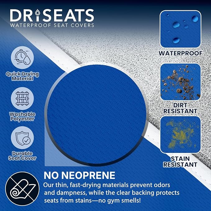 Dri Seats Waterproof Car Seat Towel Cover for Runners, Post Workout, Blue - Image 4