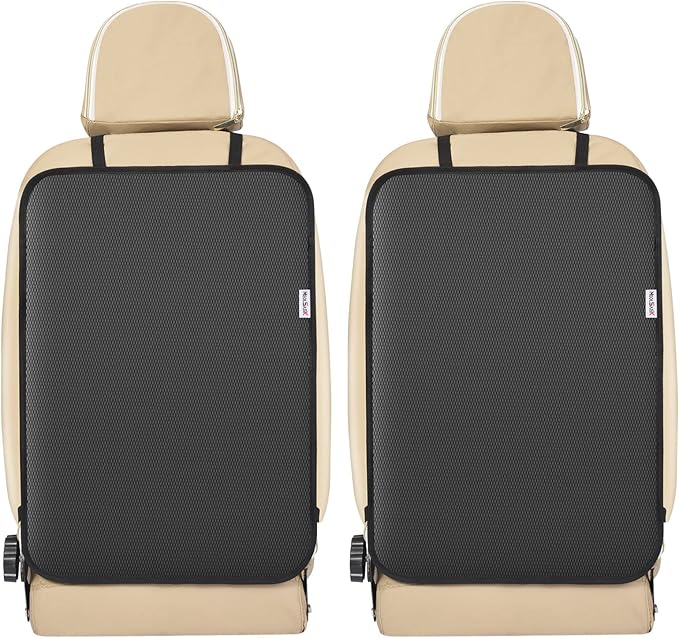 Meolsaek Kick Mats Back Seat Protector, Waterproof Oxford Seat Back Protector, Car Seat Back Protector for Kids, Back of Seat Protector for Kids Feet Car Seat (Black A -2pc) by Meolsaek