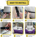BurgeonNest Dog Car Seat for Small Dogs & Cats Under 25 lbs, Purple - Image 5