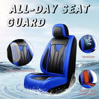 Fit Sienna Premium Leather Car Seat Covers for Toyota Sienna 2007-2025 2026 - Waterproof，Breathable，All-Weather Seat Cushion Protecto & Airbag Compatible, 2 Front Seat Blue&Black - Image 2