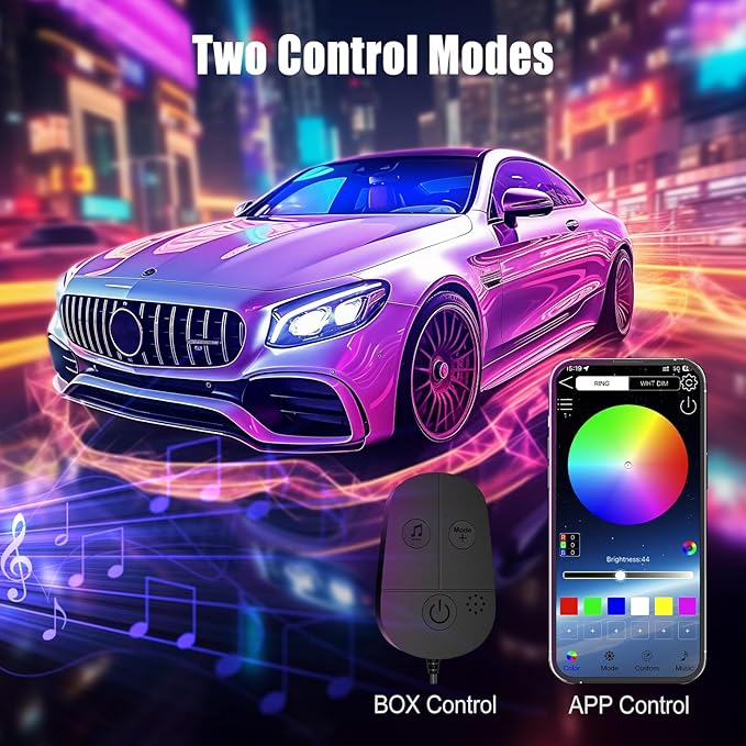 Car LED Lights Interior,RGB Interior Car Lights with App Control&Music Sync | DIY and Music Mode Smart USB Under Dash LED Lights,Ambient Lighting Car for Jeeps Trucks SUVs Men Women,DC 5V - Image 3