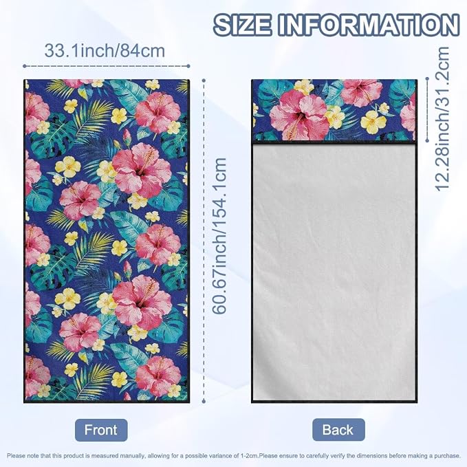 SEANATIVE Pink Hibiscus Car Cushion Towels Auto Seat Protectors - Absorber Towel for Car Wash Car Seat Covers, Post-Workout & Dog Owners (33.1" x 60.67") - Image 7