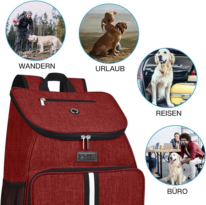 BAGLHER丨Dog Travel Bag, Airline Approved Pet Supplies Backpack, Dog Travel Backpack with 2 Silicone Collapsible Bowls and 2 Food Baskets - Image 6