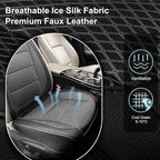1 Pack Black Ventilated Cooling Car Seat Covers for Summer | 3D Air Mesh, PU Leather, Breathable, with Storage pocket, Non-slip, Universal Fit for Car Truck SUV, Easy to Install - Image 4