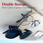 KIWEN Sunglasses Holder for Car Visor, Magnetic Leather Sunglass Eyeglass Hanger Clip for Car Sun Visor Accessories (1, Beige) - Image 4