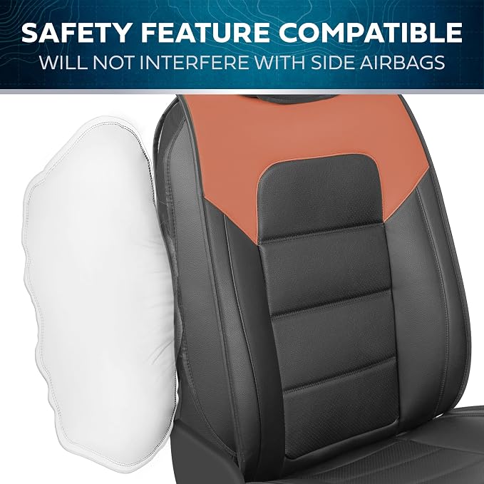 MotorBox Cabin King Western Estate Leather Seat Covers for Trucks & Cars | Brown and Black Car Seat Covers, Waterproof Leather Seat Covers, Car Accessories, Seat Protector, Universal Fit - Image 5