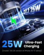 Qi2.2 25W Wireless Car Charger Magnetic Phone Holder Mount for Magsafe with Cooler for Air Vent (TEC), Wireless Fast Charger 25W for iPhone 16-17 Series with iOS 26,15W for iPhone 12-15 (Grey) - Image 3