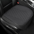 West Llama Linen Front Car Seat Cover Protector Anti-Slip Bottom Seat Cover Fits 95% of Vehicles,Wrapping Around The Bottom,Diamond Pattern(Black-1Pcs) by WESTLLAMA