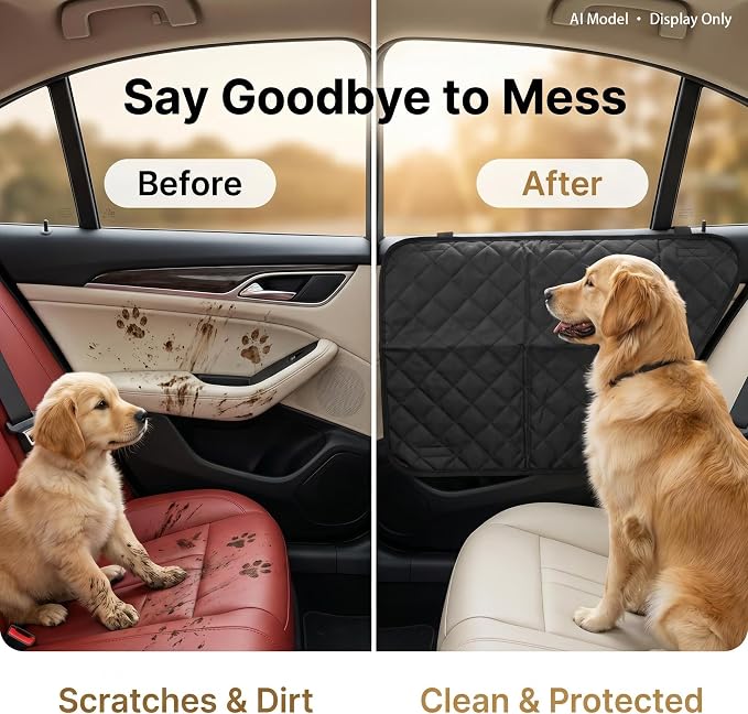 2 Pack Dog Car Door Protector, Scratch Guard for Cars & Compact SUVs | Thick, rugged Oxford fabric. Waterproof & scratch-resistant. Tool-free install, easy wipe-clean & machine washable - Image 5
