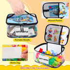 Tesuko 6 Pack Clear Toy Storage Bag with Name Tag& Manual Pocket, Waterproof Transparent PVC Toy Organizer Case for Lego Bricks, Board Games, Building Blocks, Puzzles (Large Capacity, Black) - Image 3
