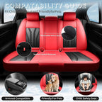 Fit Tacoma Premium Leather Car Seat Covers for Toyota Tacoma 2016-2022 2023 - Waterproof，Breathable，All-Weather Seat Cushion Protecto & Airbag Compatible, Full Set Red&Black - Image 3